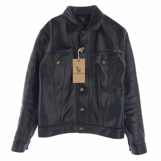 FINE CREEK LEATHERS ファインクリークレザー FCJK003 Hampton ハンプトン 茶芯 ホースハイド 3rd Type レザー ジャケット ブラック系 40【美品】【中古】