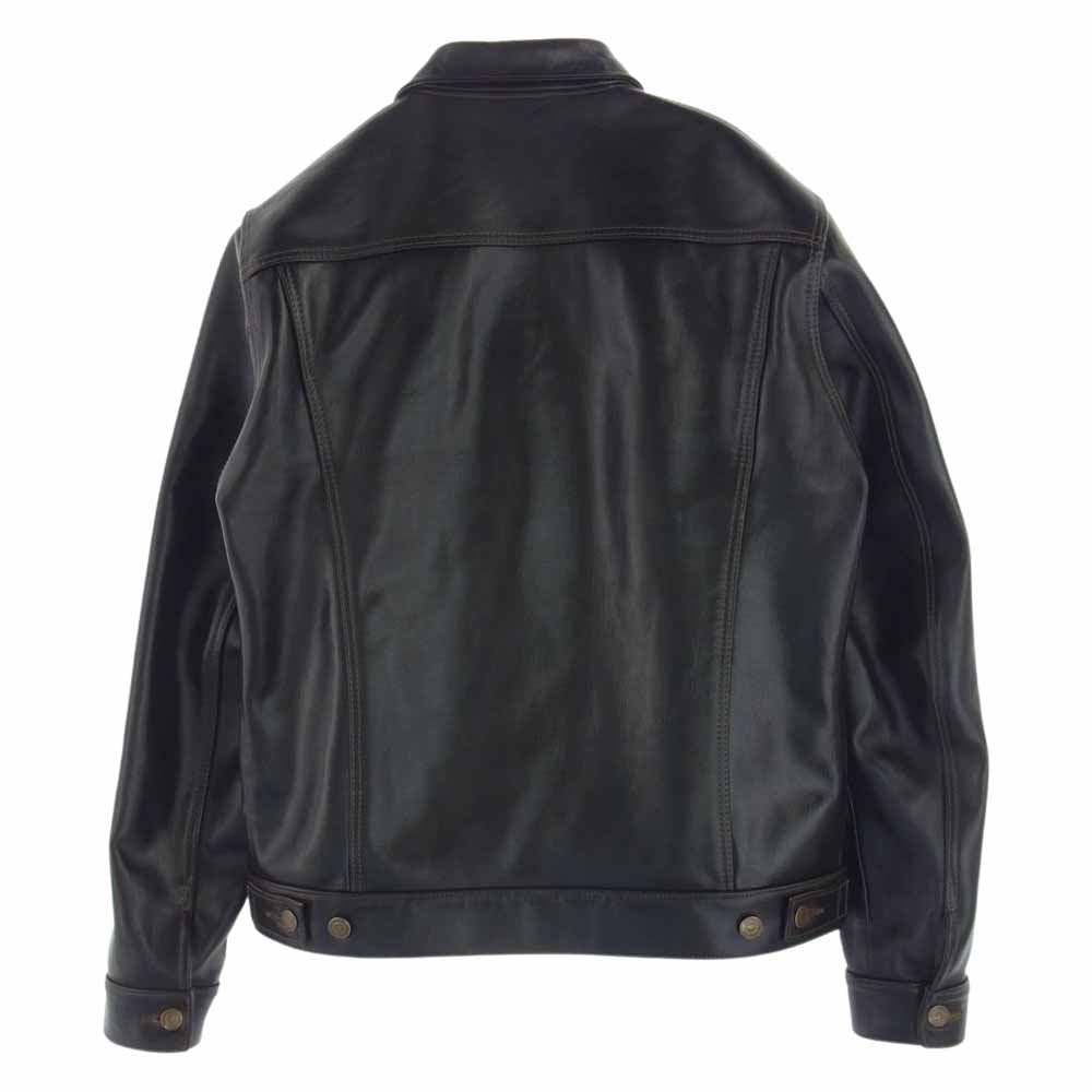 FINE CREEK LEATHERS ファインクリークレザー FCJK003 Hampton ハンプトン 茶芯 ホースハイド 3rd Type レザー ジャケット ブラック系 40【美品】【中古】