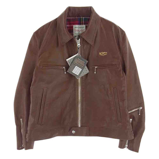 Lewis Leathers ルイスレザー 551T DOMINATOR TIGHT FIT ドミネーター タイトフィット シープスキン ライトブラウン ライダース ジャケット ブラウン系 42【美品】【中古】