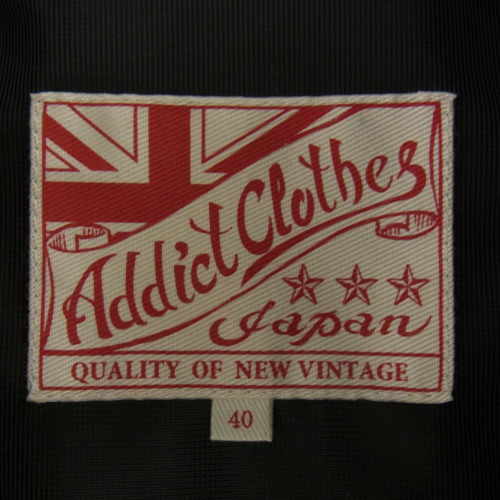 ADDICT CLOTHES アディクトクローズ AD03 BRITISH ASYMMETRY JACKET 富山店5周年記念限定 シープスキン レザージャケット ダークネイビー ダークネイビー系 40【中古】