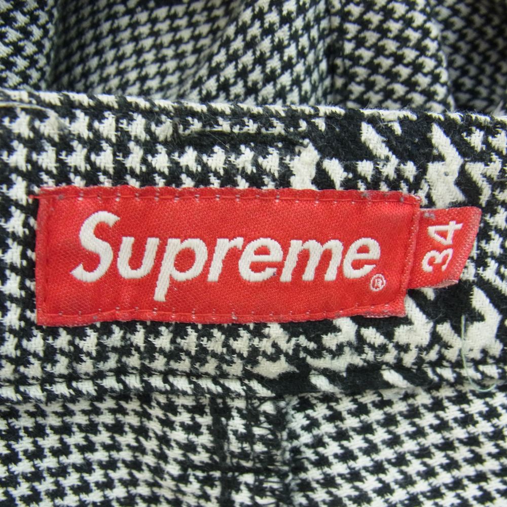 Supreme シュプリーム 20AW Work Pant Black Houndstooth ワーク パンツ ブラック ブラック系 ホワイト系 34【中古】