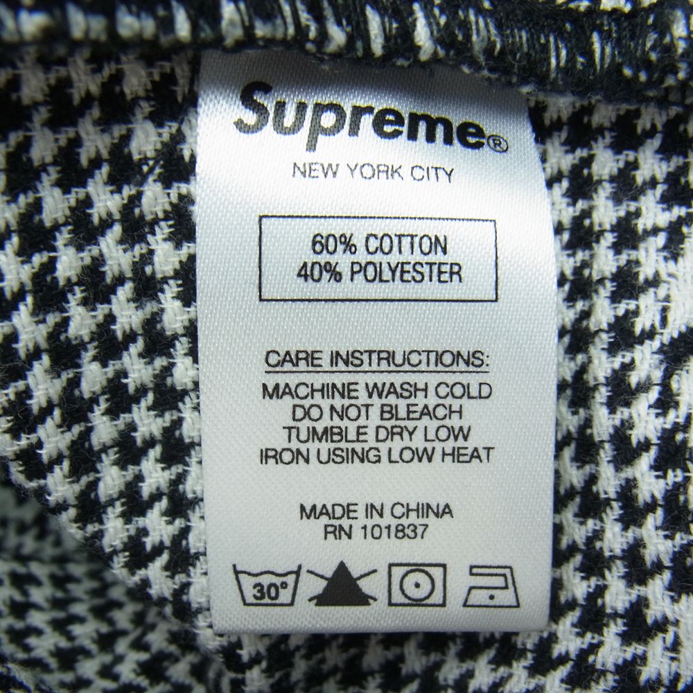 Supreme シュプリーム 20AW Work Pant Black Houndstooth ワーク パンツ ブラック ブラック系 ホワイト系 34【中古】