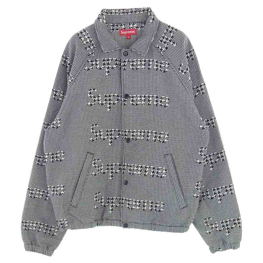 Supreme シュプリーム 20AW Houndstooth Logos Snap Front Jacket ロゴ スナップ フロント ジャケット 千鳥格子 ブラック系 ホワイト系 M【中古】