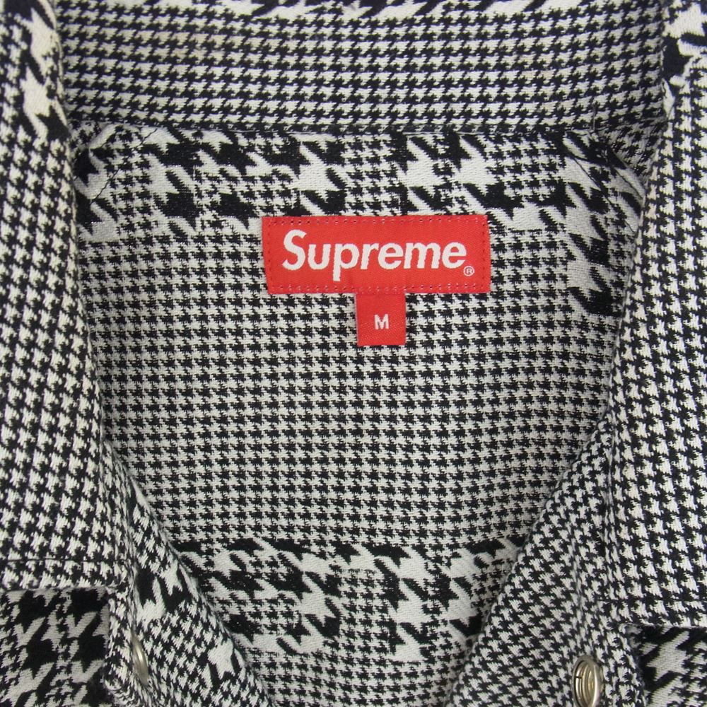 Supreme シュプリーム 20AW Houndstooth Logos Snap Front Jacket ロゴ スナップ フロント ジャケット 千鳥格子 ブラック系 ホワイト系 M【中古】