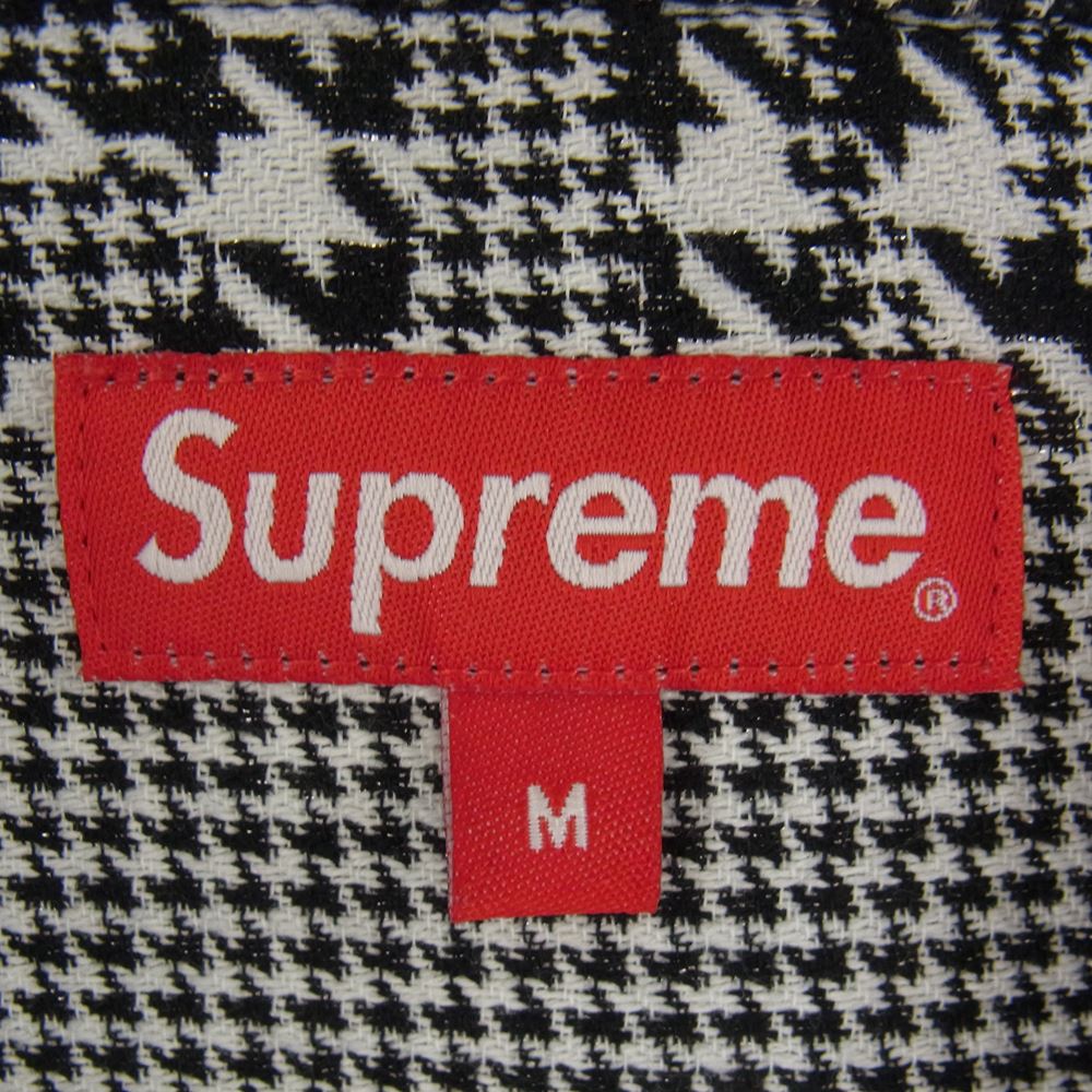 Supreme シュプリーム 20AW Houndstooth Logos Snap Front Jacket ロゴ スナップ フロント ジャケット 千鳥格子 ブラック系 ホワイト系 M【中古】