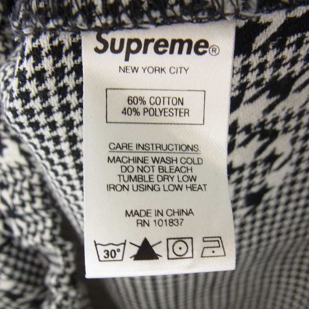 Supreme シュプリーム 20AW Houndstooth Logos Snap Front Jacket ロゴ スナップ フロント ジャケット 千鳥格子 ブラック系 ホワイト系 M【中古】