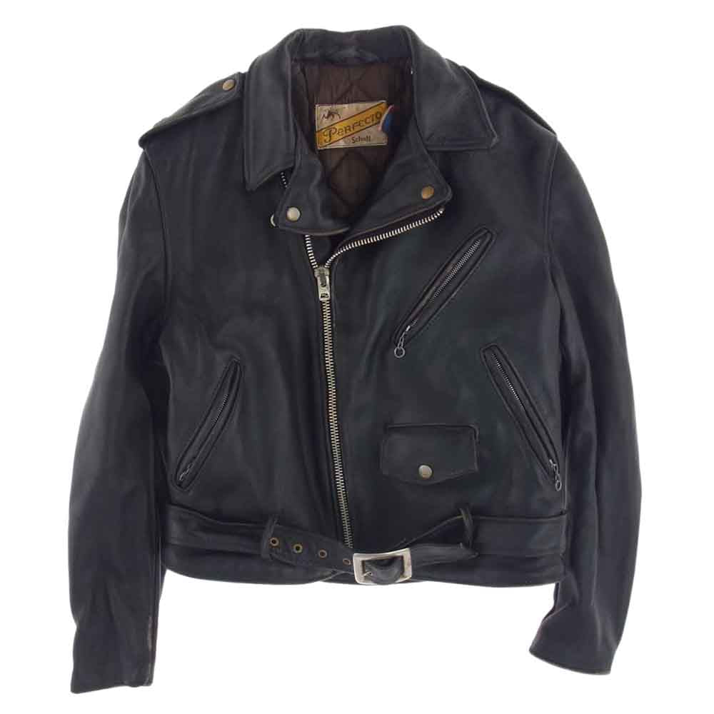 schott ショット 618NS 70s 牛タグ後期 ワンスター ダブル ライダースジャケット ブラック系 40【中古】