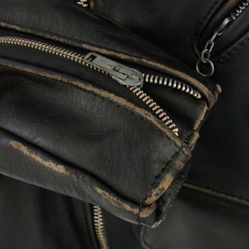 schott ショット 618NS 70s 牛タグ後期 ワンスター ダブル ライダースジャケット ブラック系 40【中古】