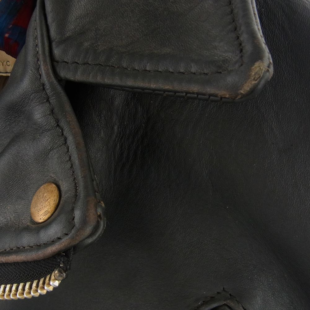 schott ショット 618NS 70s 牛タグ後期 ワンスター ダブル ライダースジャケット ブラック系 40【中古】