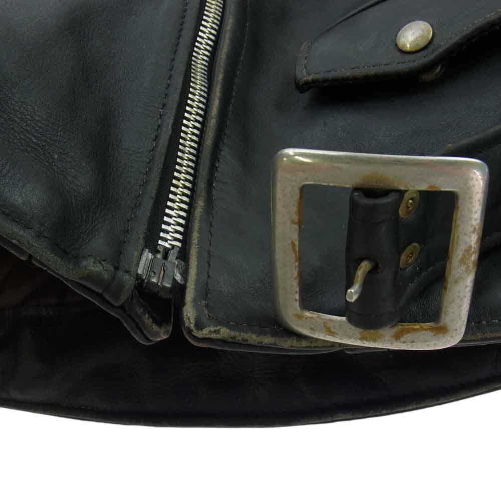 schott ショット 618NS 70s 牛タグ後期 ワンスター ダブル ライダースジャケット ブラック系 40【中古】