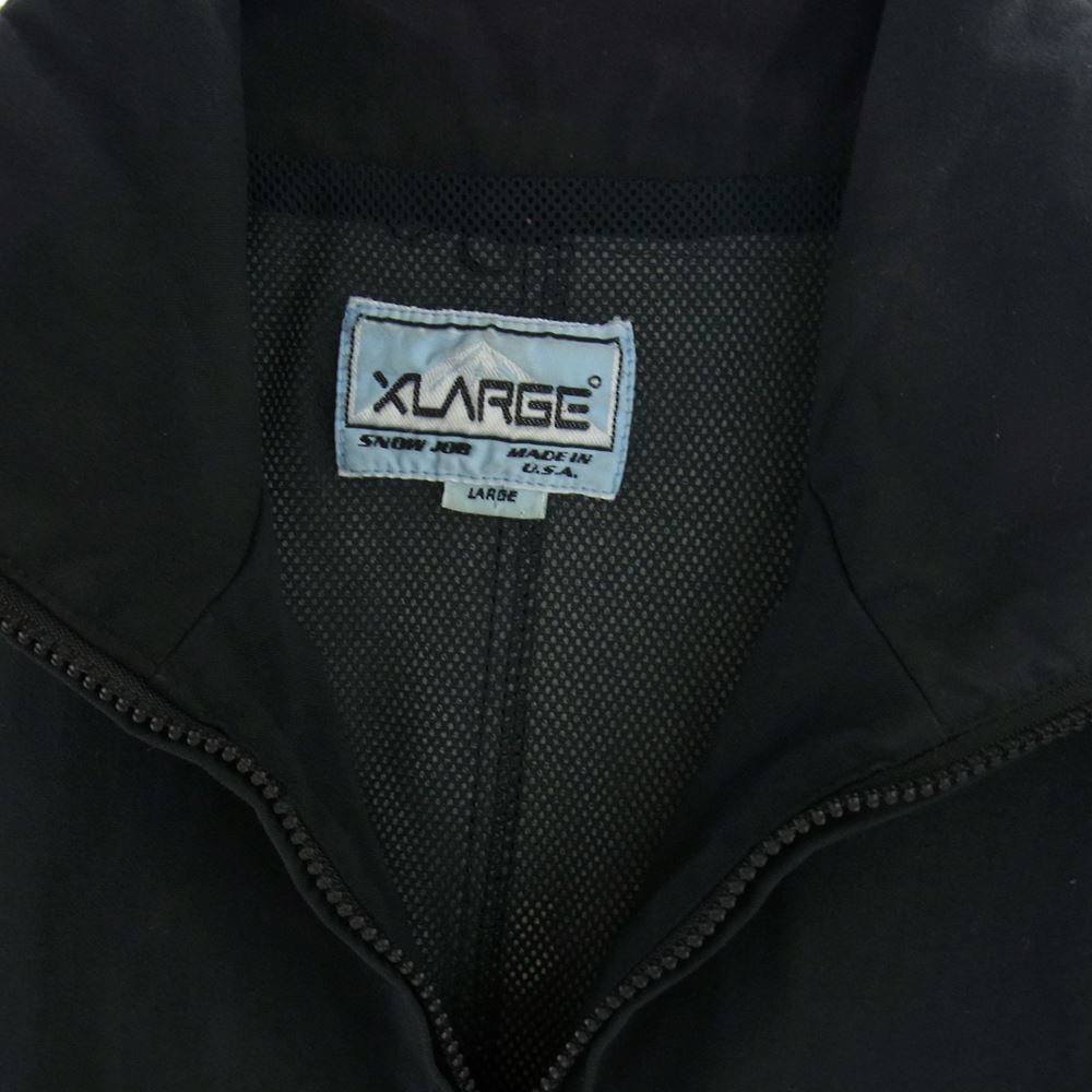 エクストララージ ハーフジップ プルオーバー パーカー ブラック系 L【中古】