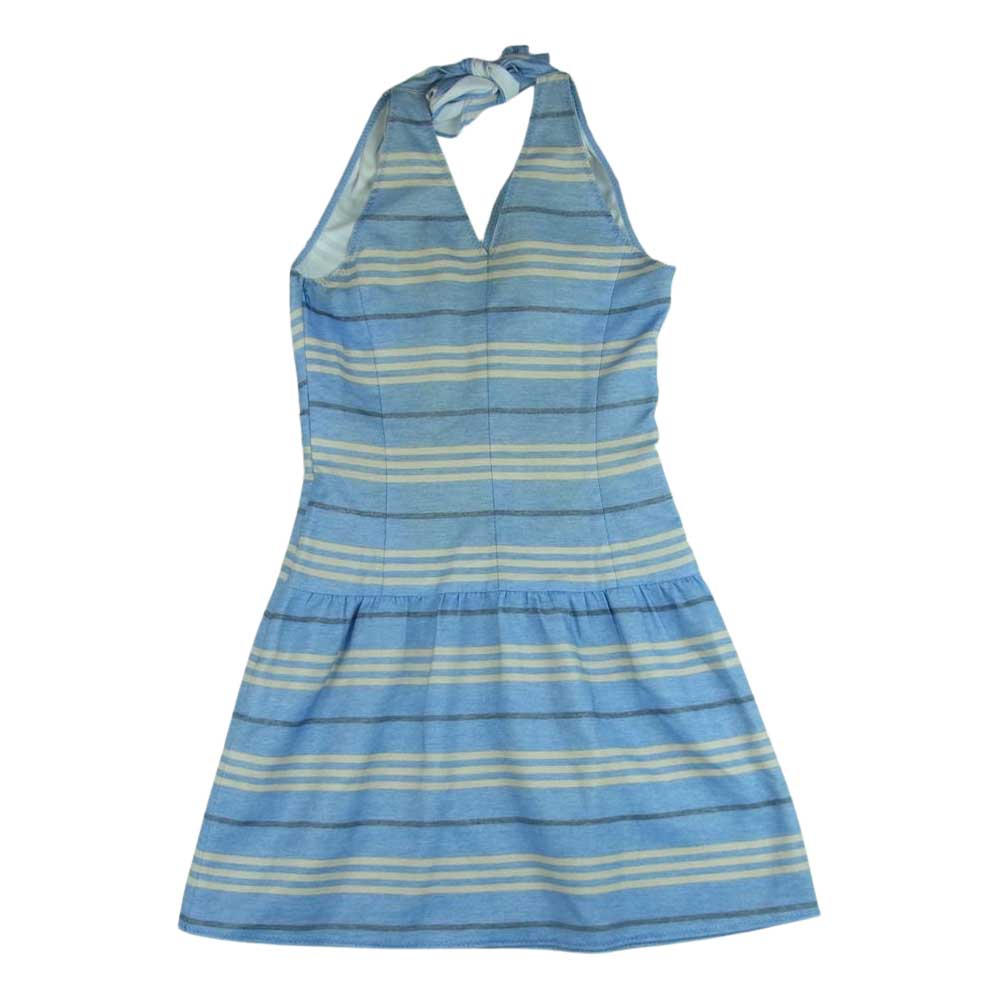 BURBERRY BLUE LABEL バーバリーブルーレーベル FM518-136 ノースリーブ ボーダー ワンピース ライトブルー系 38【中古】