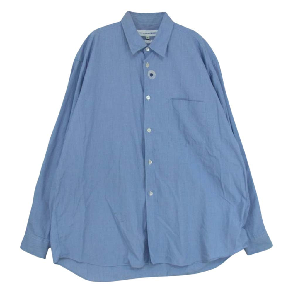 COMME des GARCONS コムデギャルソン D-TK9210 SHIRT 刺繍 チェック 長袖 シャツ  ブルー系 M【中古】