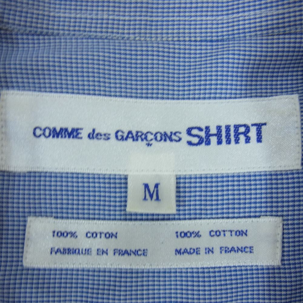 COMME des GARCONS コムデギャルソン D-TK9210 SHIRT 刺繍 チェック 長袖 シャツ  ブルー系 M【中古】