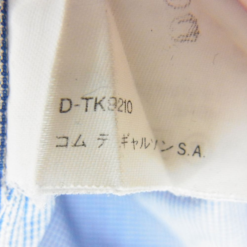 COMME des GARCONS コムデギャルソン D-TK9210 SHIRT 刺繍 チェック 長袖 シャツ  ブルー系 M【中古】