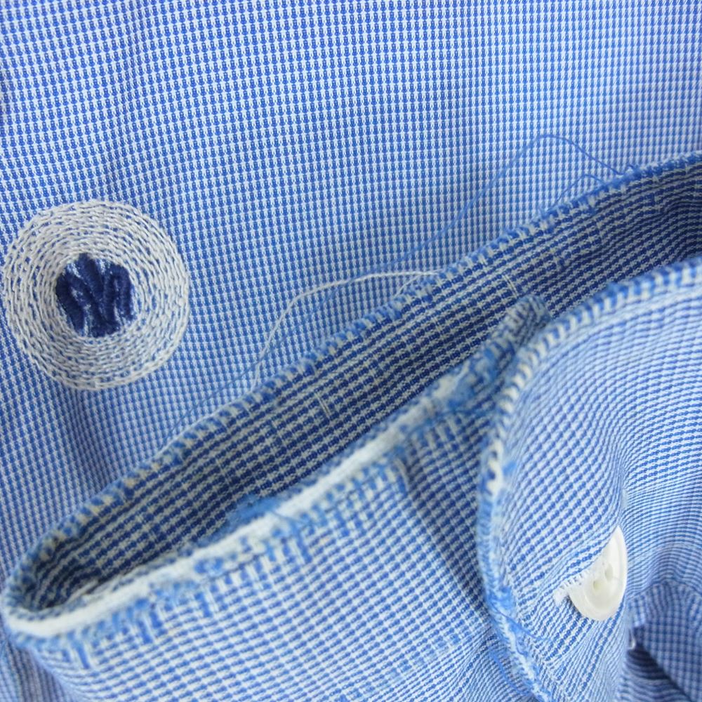 COMME des GARCONS コムデギャルソン D-TK9210 SHIRT 刺繍 チェック 長袖 シャツ  ブルー系 M【中古】