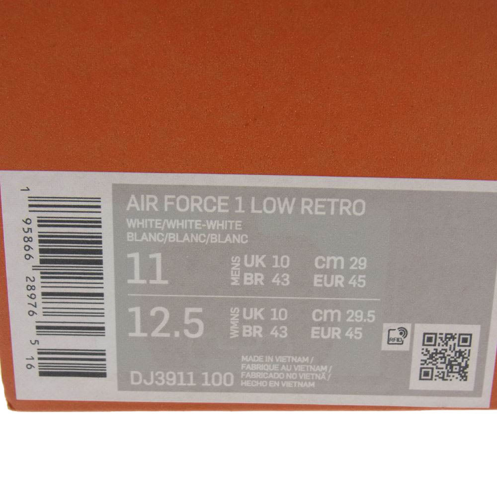 NIKE ナイキ DJ3911-100 AIR FORCE 1 LOW RETRO WHITE エアフォース ロー レトロ ホワイト ホワイト系 29cm【新古品】【未使用】【中古】