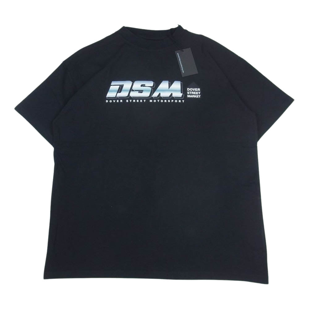 カー ラート ド ロートモービル DSMOTORSPORT-01-B × DOVER STREET MARKET GINZA ドーバーストリートマーケット ギンザ プリント Tシャツ ブラック ブラック系 L【新古品】【未使用】【中古】