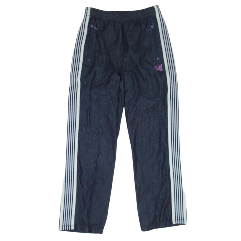 Needles ニードルス 22AW LQ459 ナノユニバース 別注 Track Pant トラック パンツ デニム パピヨン刺繍 インディゴブルー系 S【美品】【中古】