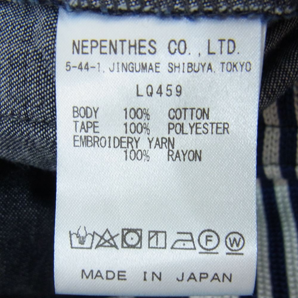 Needles ニードルス 22AW LQ459 ナノユニバース 別注 Track Pant トラック パンツ デニム パピヨン刺繍 インディゴブルー系 S【美品】【中古】