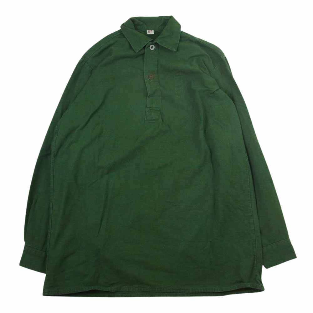スウェーデン軍 M55 ヴィンテージ プルオーバー 長袖 シャツ カーキ系 39【中古】