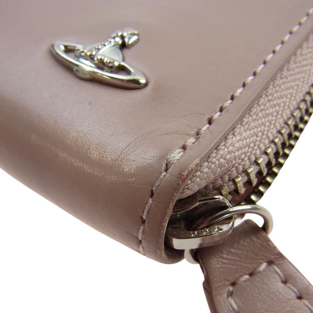 Vivienne Westwood ヴィヴィアンウエストウッド コインケース ラウンドファスナー 財布 ウォレット ピンク系【中古】