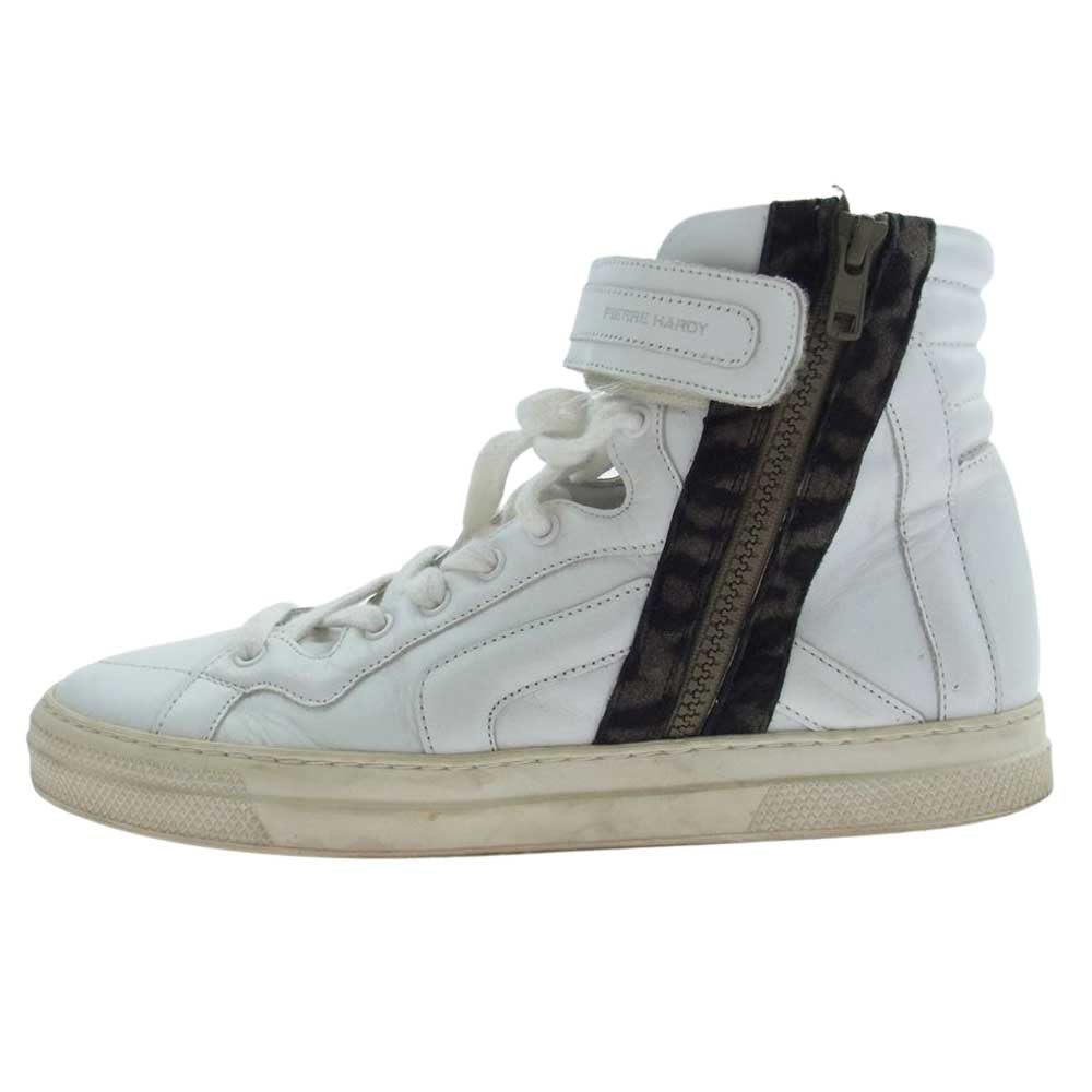 PIERRE HARDY ピエールアルディ ハイトップ サイド ジップ ハイカット スニーカー ホワイト系 41【中古】