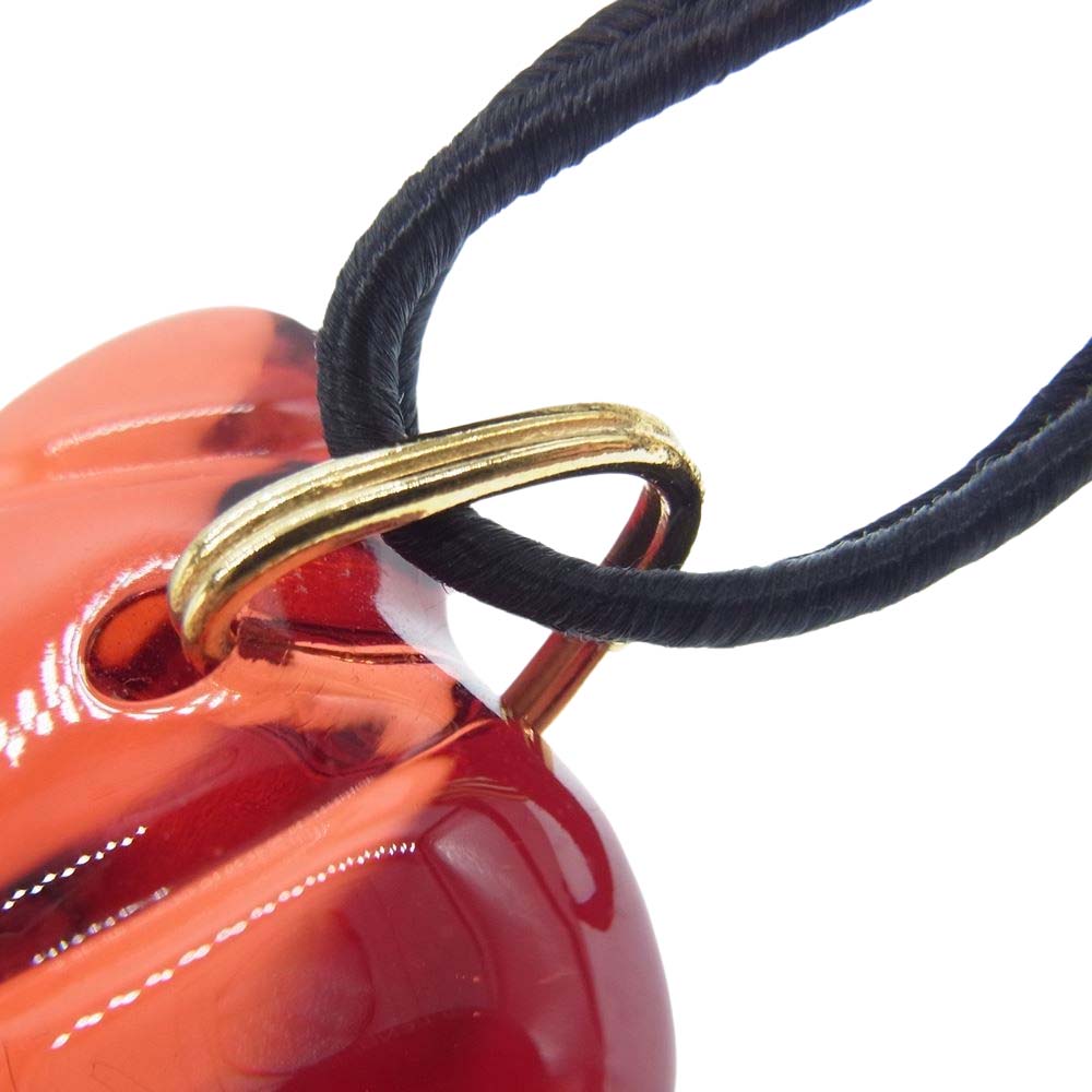 バカラ　 ハート クリスタル ガラス ネックレス レッド系【中古】