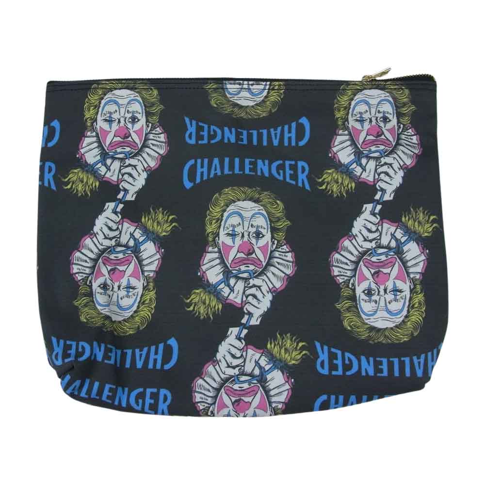 CHALLENGER チャレンジャー ピエロ ロゴ プリント ポーチ グレー系 マルチカラー系【中古】