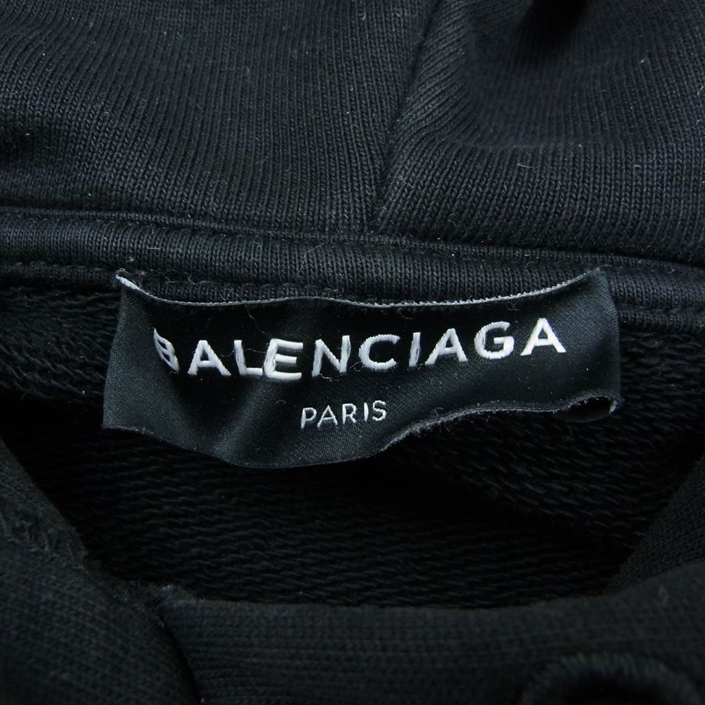 BALENCIAGA バレンシアガ 17AW 508184 TYK54 バック ロゴ フーディー パーカー ブラック系 M【中古】