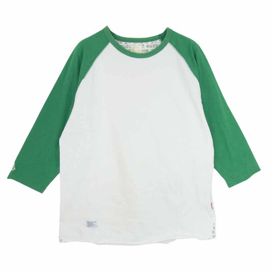 WTAPS ダブルタップス ATDT-CSM16 ラグランスリーブ Tシャツ 切替 グリーン系 L【中古】