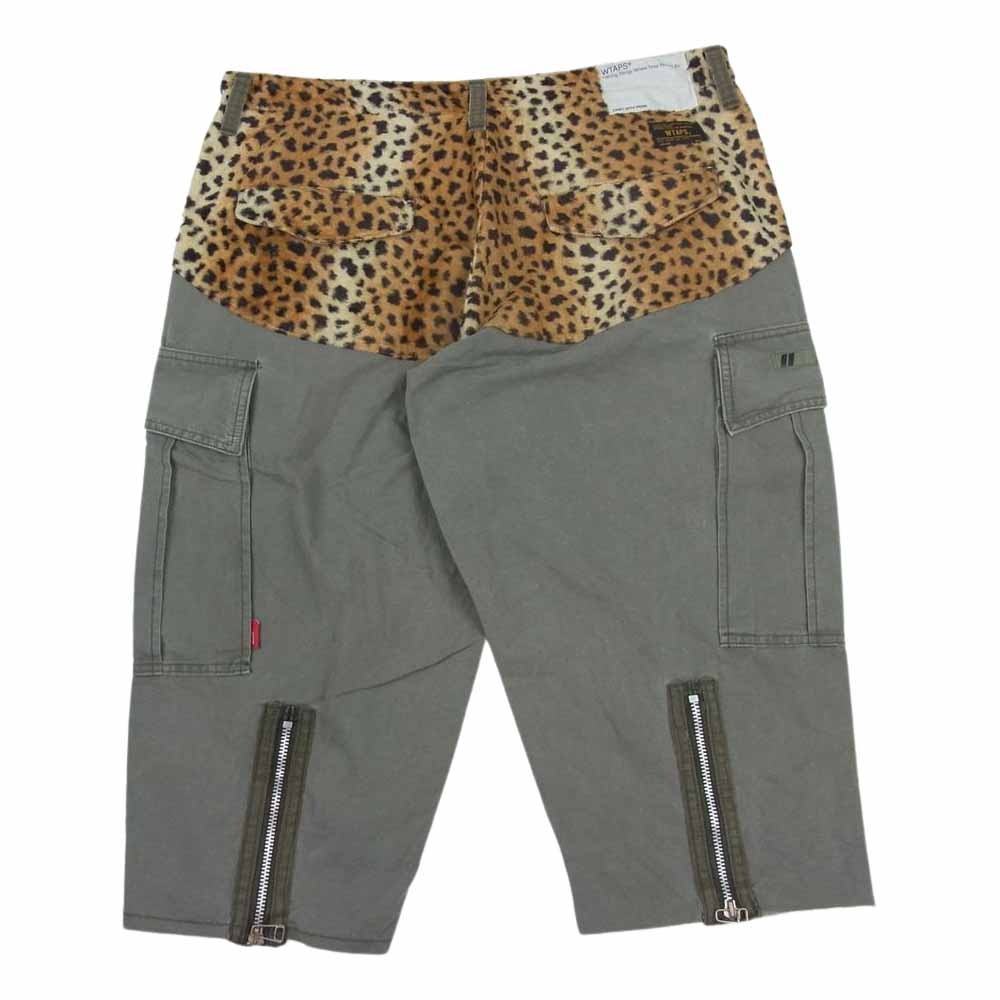 WTAPS ダブルタップス 111GWDT-PTM01S クロップド カーゴ パンツ ヒョウ柄 切替 カーキ系 2【中古】