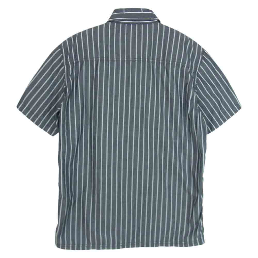 NEIGHBORHOOD ネイバーフッド ARNH-SH-07 ストライプ ポケット ワッペン 半袖 シャツ グレー系 S【中古】