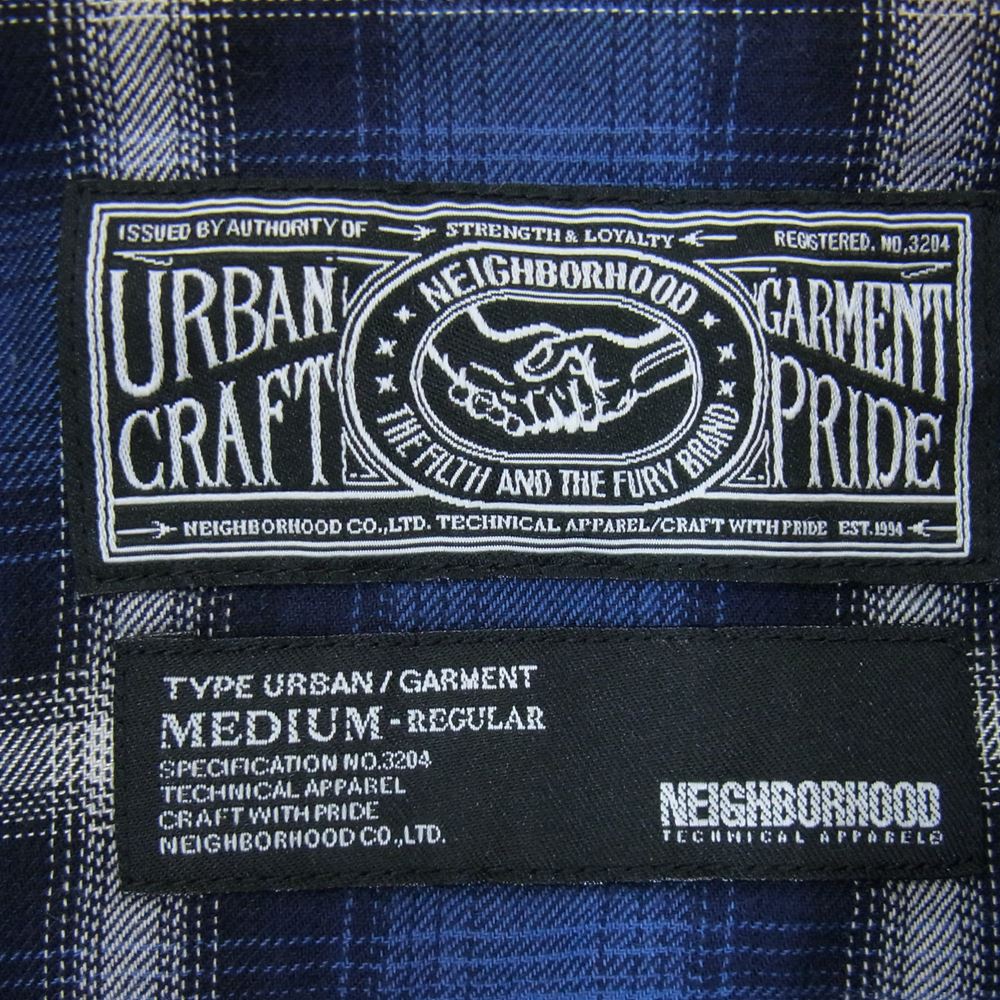 NEIGHBORHOOD ネイバーフッド チェック ポケット 半袖 シャツ ブルー系 M【中古】
