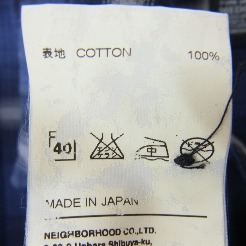 NEIGHBORHOOD ネイバーフッド チェック ポケット 半袖 シャツ ブルー系 M【中古】