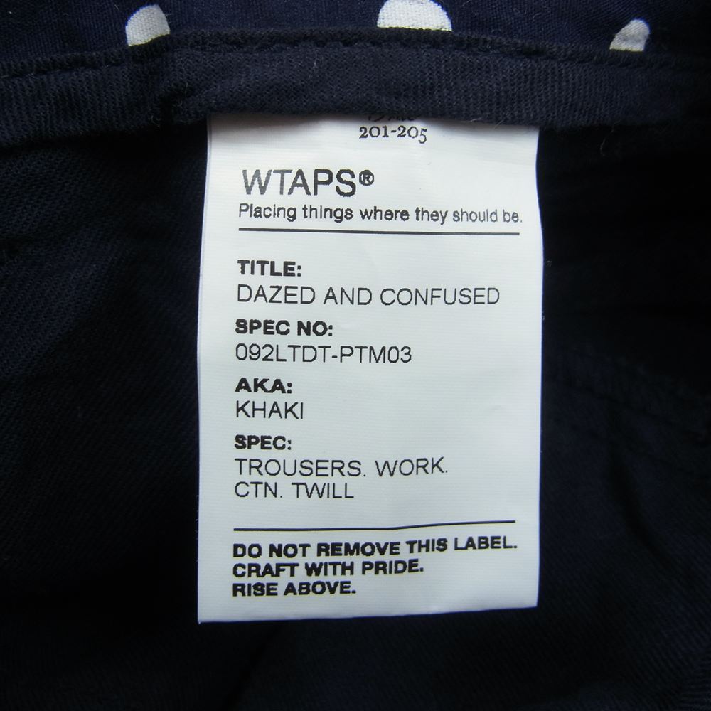 WTAPS ダブルタップス 092LTDT-PTM03 TROUSERS WORK CTN TWILL トラウザーズ ワーク パンツ ネイビー系 M【中古】