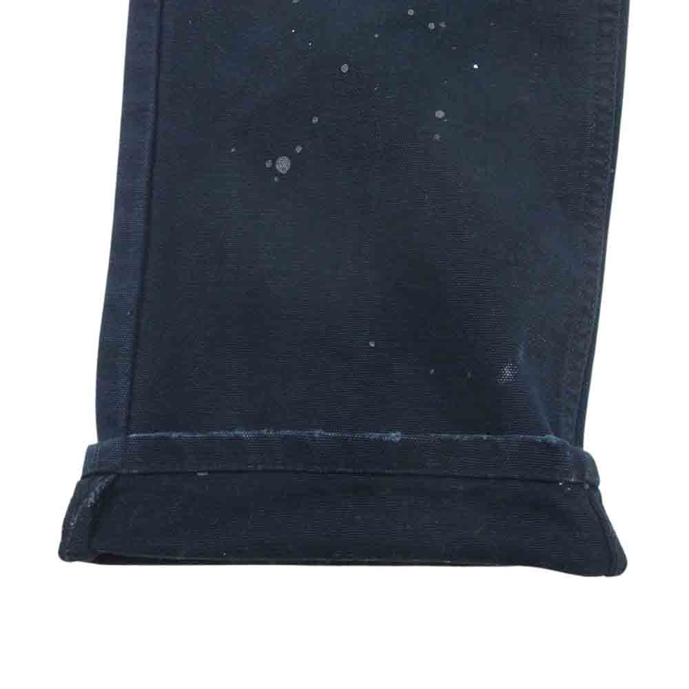 uniform experiment ユニフォームエクスペリメント UE-120123 × Carhartt カーハート ハートタグ レプリカ ペイント ダメージ リペア加工 プリント ダック パンツ ネイビー系 32【中古】