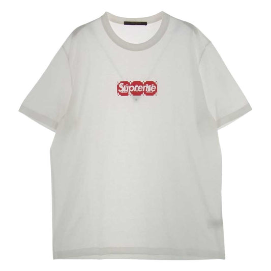 Supreme シュプリーム × LOUIS VUITTON ルイヴィトン 17AW Box Logo Tee ボックスロゴ モノグラム Tシャツ L ホワイト系 L【美品】【中古】