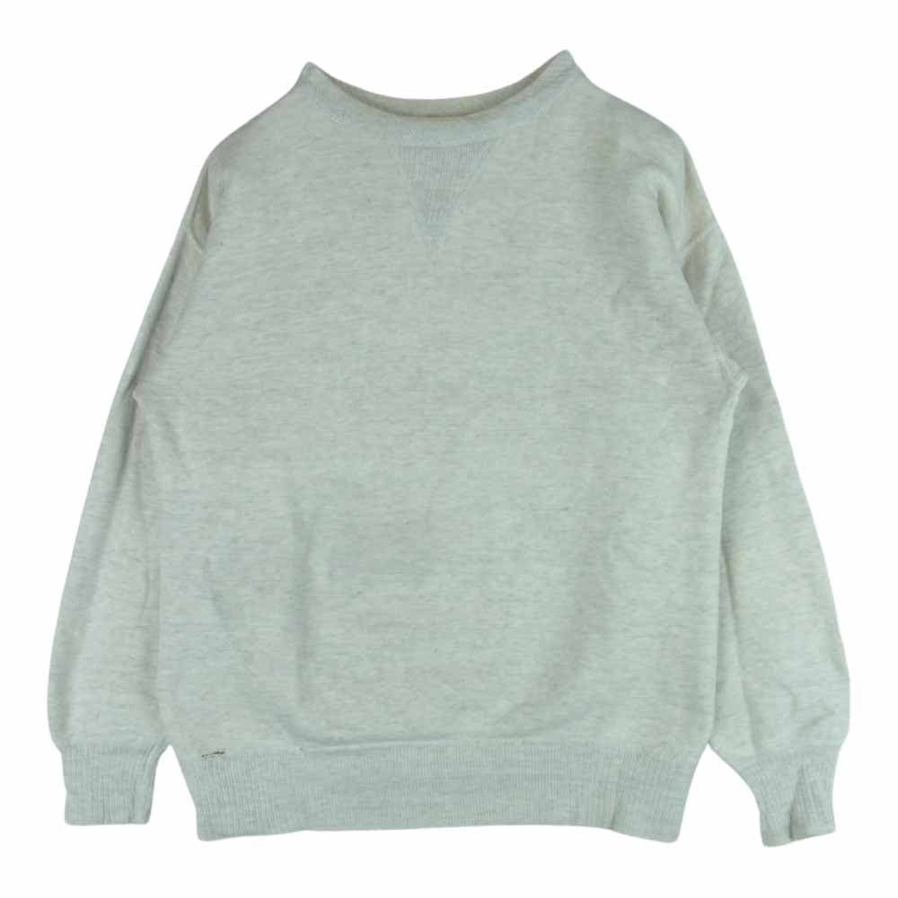 ヴィンテージ ビンテージ 50s 針抜き 前V リブ スウェット トレーナー ライトグレー系【中古】