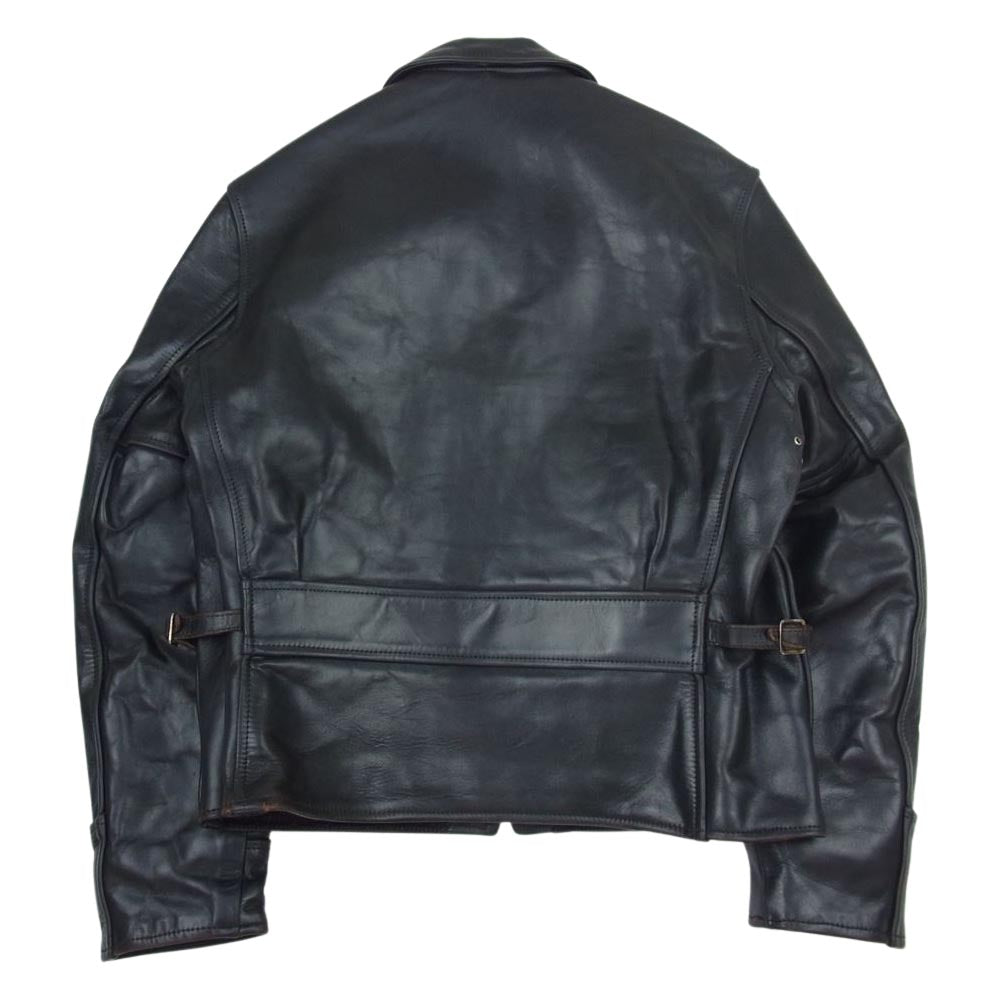AERO LEATHER エアロレザー HALFBELT ハーフベルト ホースハイド レザー ジャケット ブラック系 36【中古】