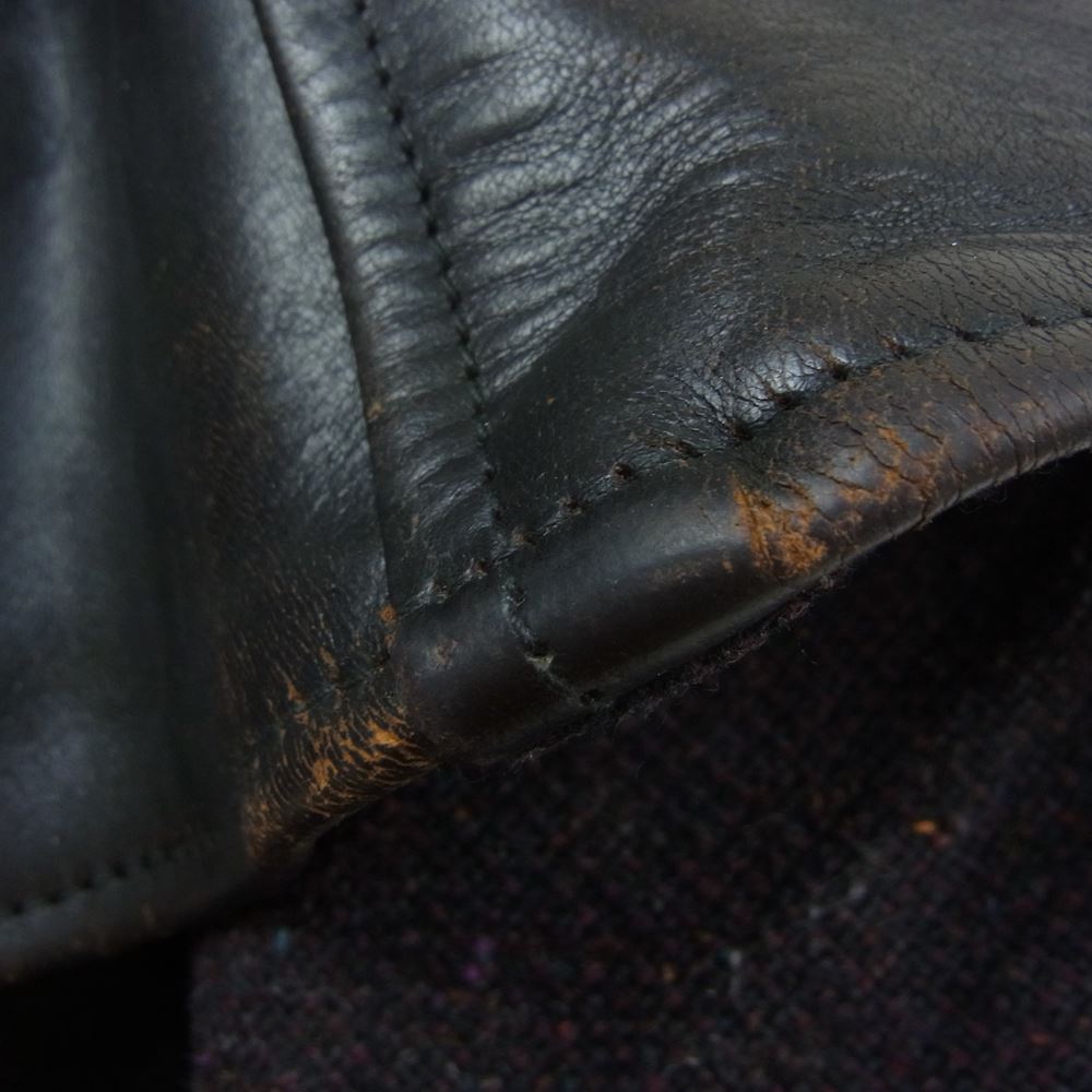 AERO LEATHER エアロレザー HALFBELT ハーフベルト ホースハイド レザー ジャケット ブラック系 36【中古】