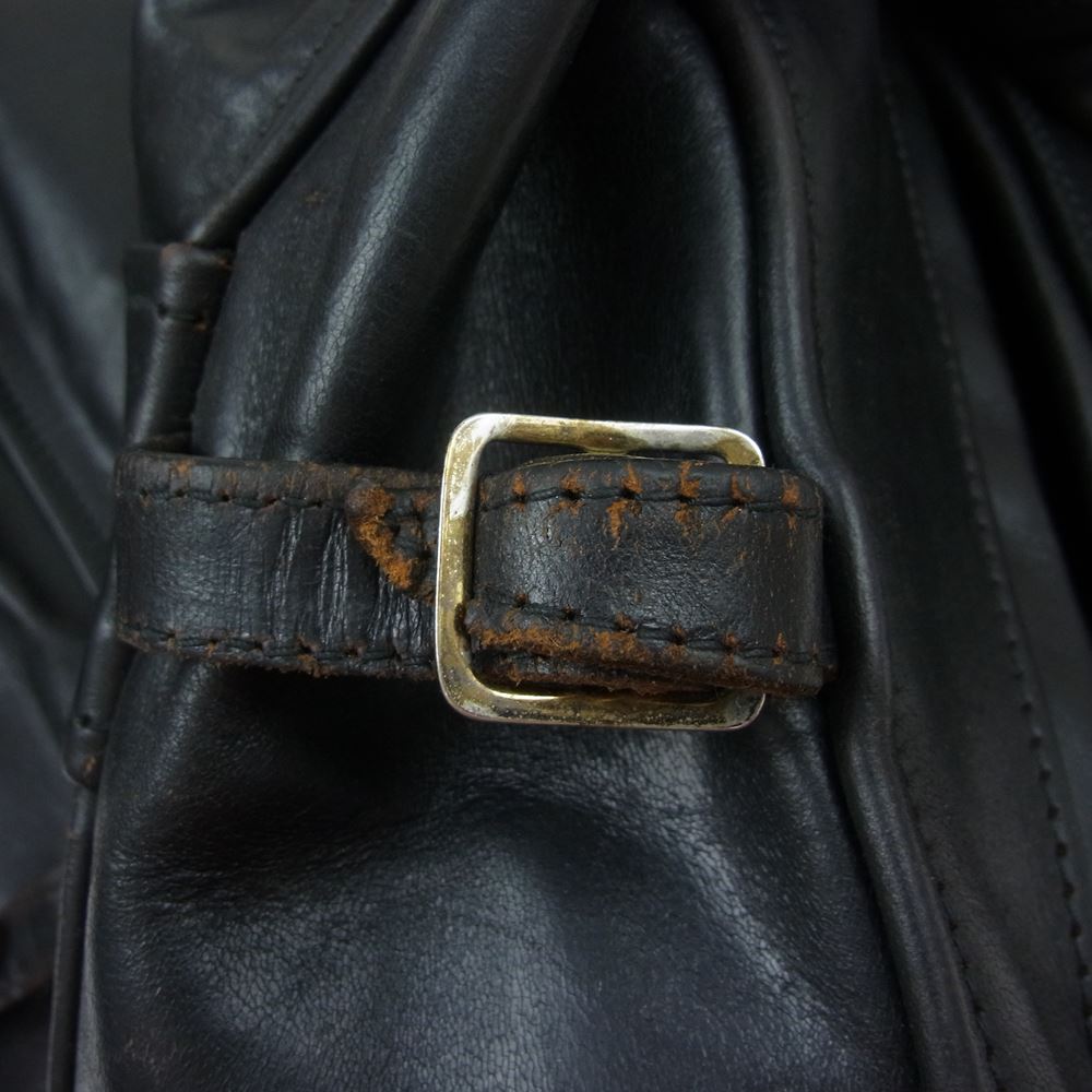 AERO LEATHER エアロレザー HALFBELT ハーフベルト ホースハイド レザー ジャケット ブラック系 36【中古】