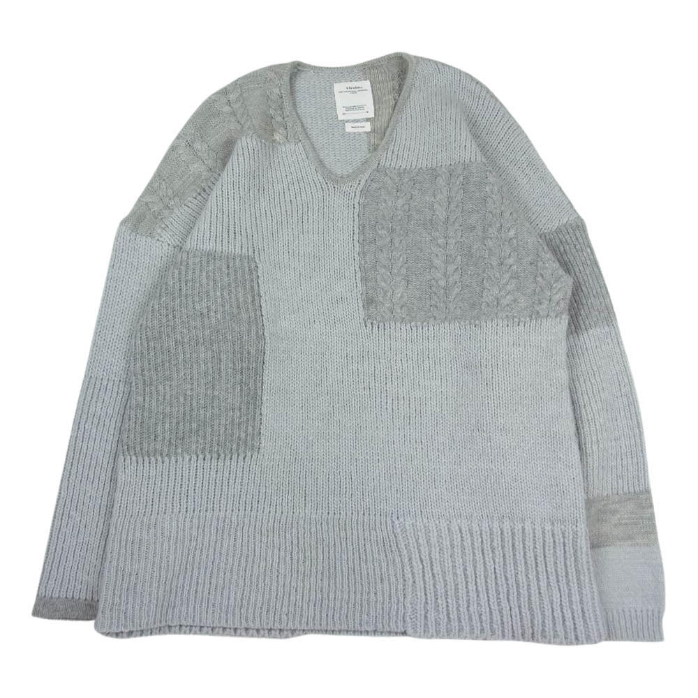 VISVIM ビズビム 19AW 0119205015003 HIGHLAND V-NECK P.W.  ハイランド Vネック ニット セーター  グレー系 1【中古】