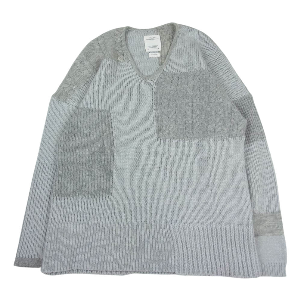 VISVIM ビズビム 19AW 0119205015003 HIGHLAND V-NECK P.W. ハイランド Vネック ニット セーター  グレー系 1【中古】