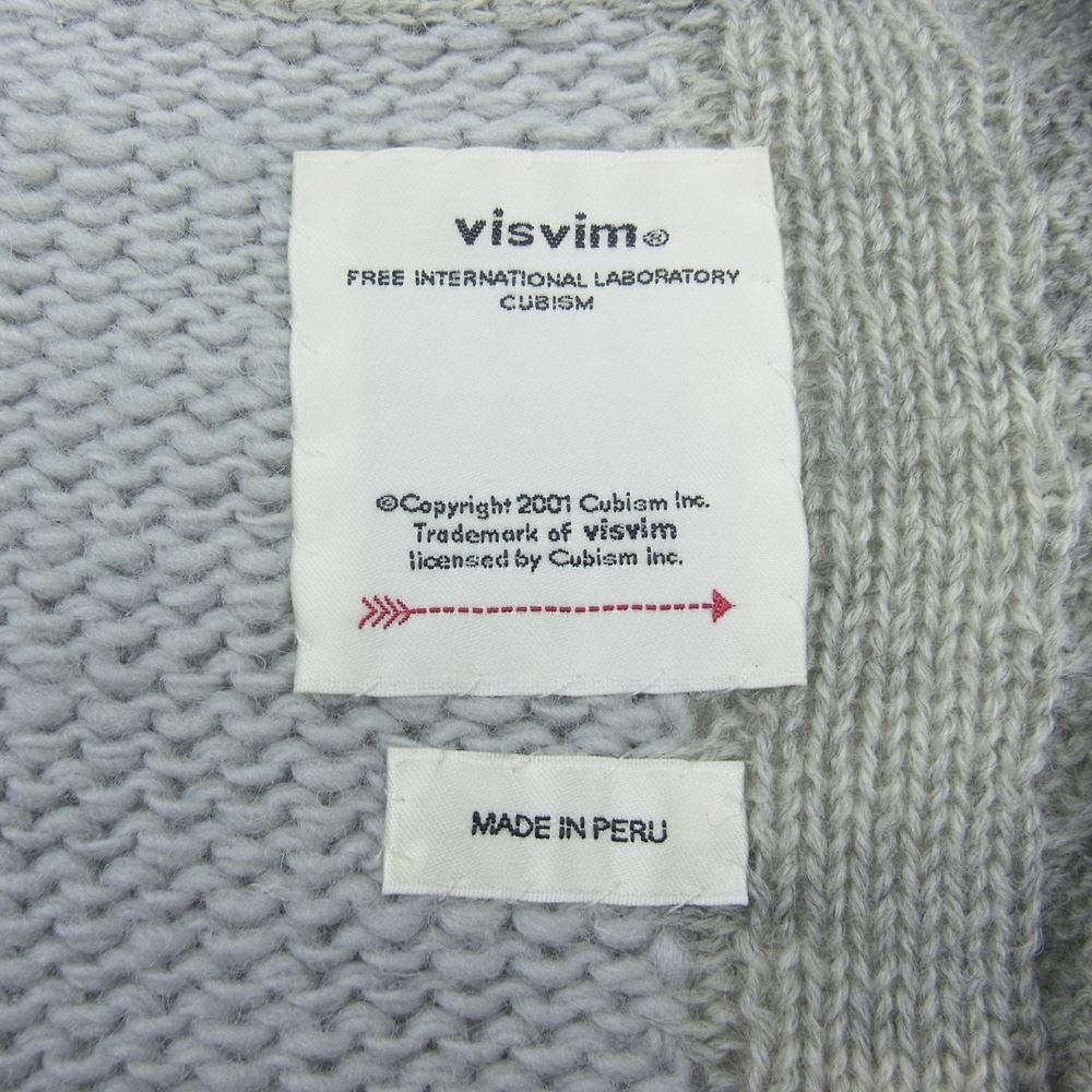 VISVIM ビズビム 19AW 0119205015003 HIGHLAND V-NECK P.W.  ハイランド Vネック ニット セーター  グレー系 1【中古】