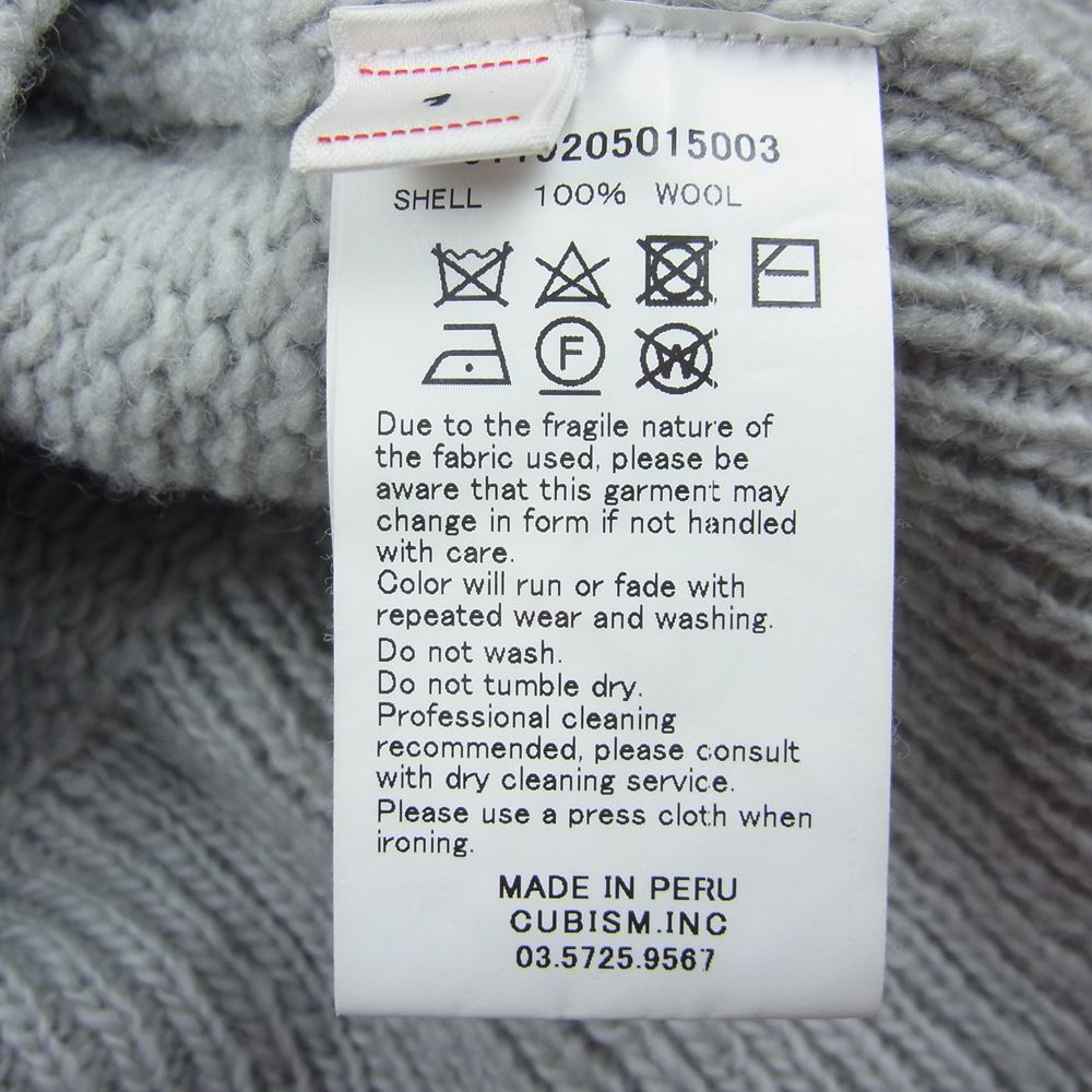 VISVIM ビズビム 19AW 0119205015003 HIGHLAND V-NECK P.W.  ハイランド Vネック ニット セーター  グレー系 1【中古】