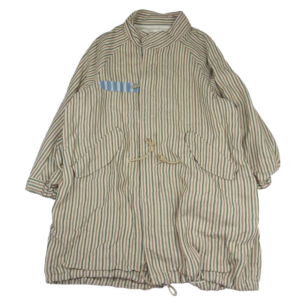 VISVIM ビズビム  20ss  0120105013007 SIX-FIVE FISHTAIL SANTOME フィッシュテール ストライプ コート  ベージュ系 2【極上美品】【中古】