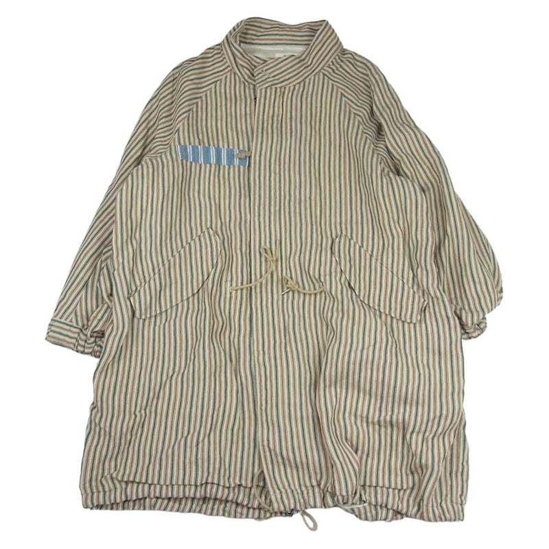 VISVIM ビズビム  20ss  0120105013007 SIX-FIVE FISHTAIL SANTOME フィッシュテール ストライプ コート  ベージュ系 2【極上美品】【中古】