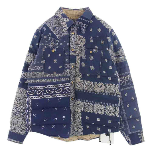 VISVIM ビズビム I.C.T 0219905013007 KERCHIEF DOWN JKT バンダナ カーチフ ダウン ジャケット ブルー系 2【新古品】【未使用】【中古】