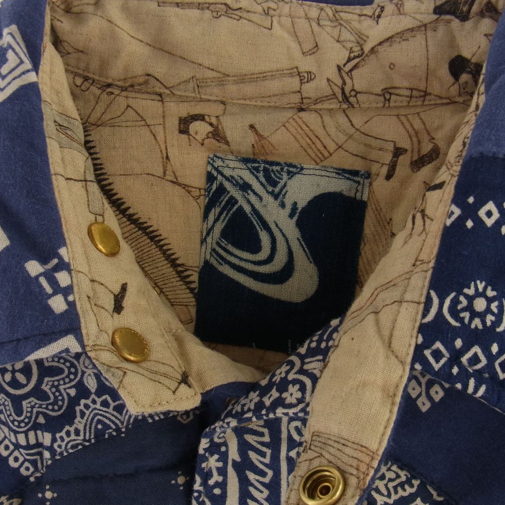 VISVIM ビズビム I.C.T 0219905013007 KERCHIEF DOWN JKT バンダナ カーチフ ダウン ジャケット ブルー系 2【新古品】【未使用】【中古】